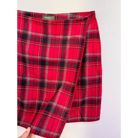 Eddie Bauer Womens Plaid Wool Blend Skirt Size 12 Red Academia - Picture 4 of 9